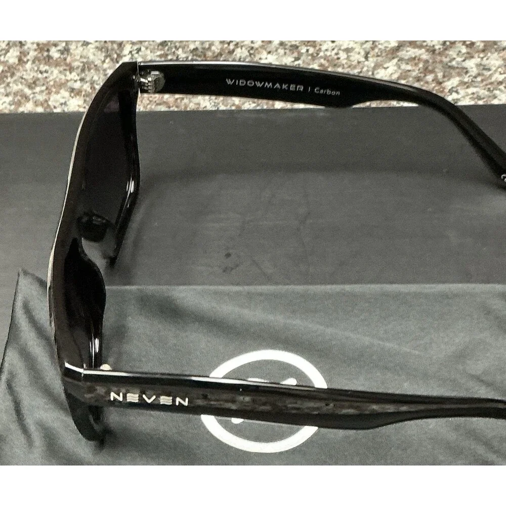 NEVEN Widowmaker Carbon Rectangle Sunglasses Men Black Frame Gray Tinted Lens